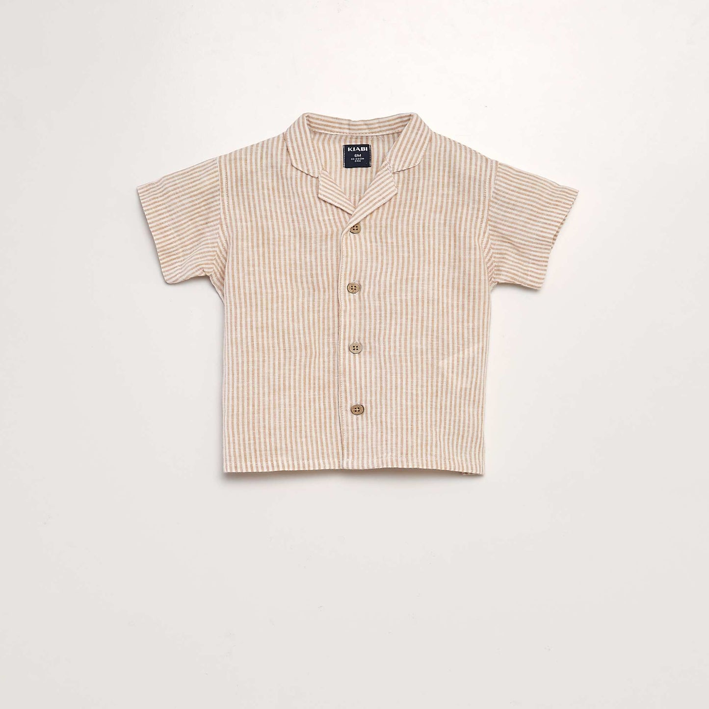 Printed linen-blend shirt WHITE