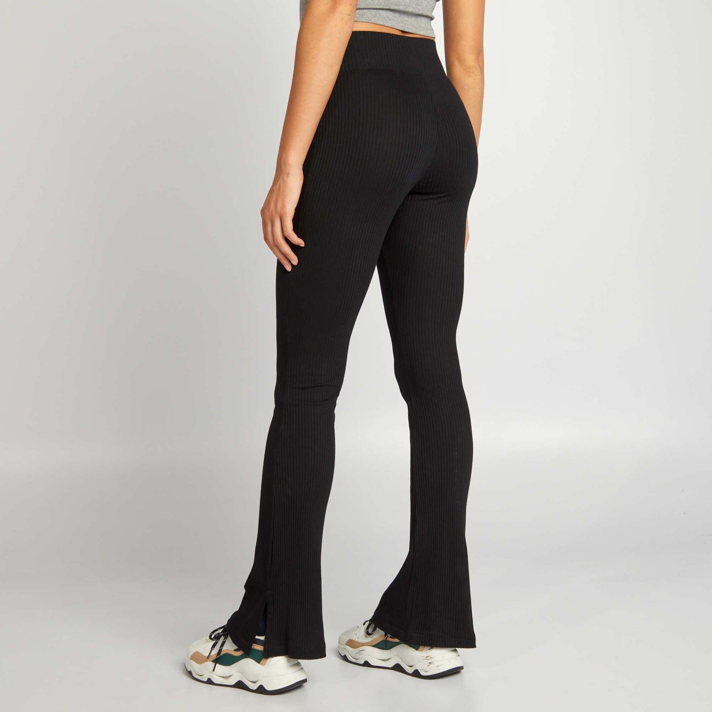 Long flared leggings black