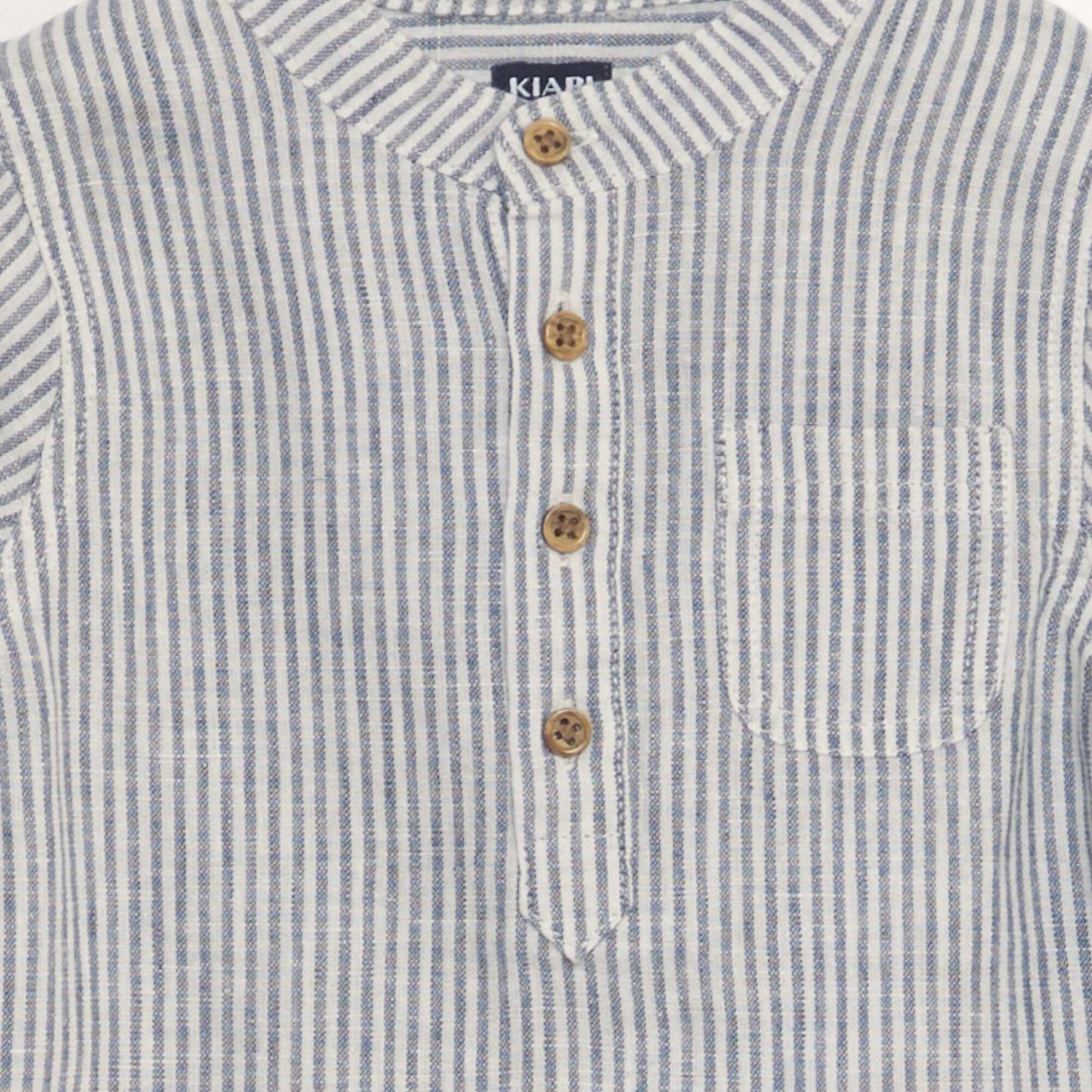 Striped linen blend shirt WHITE