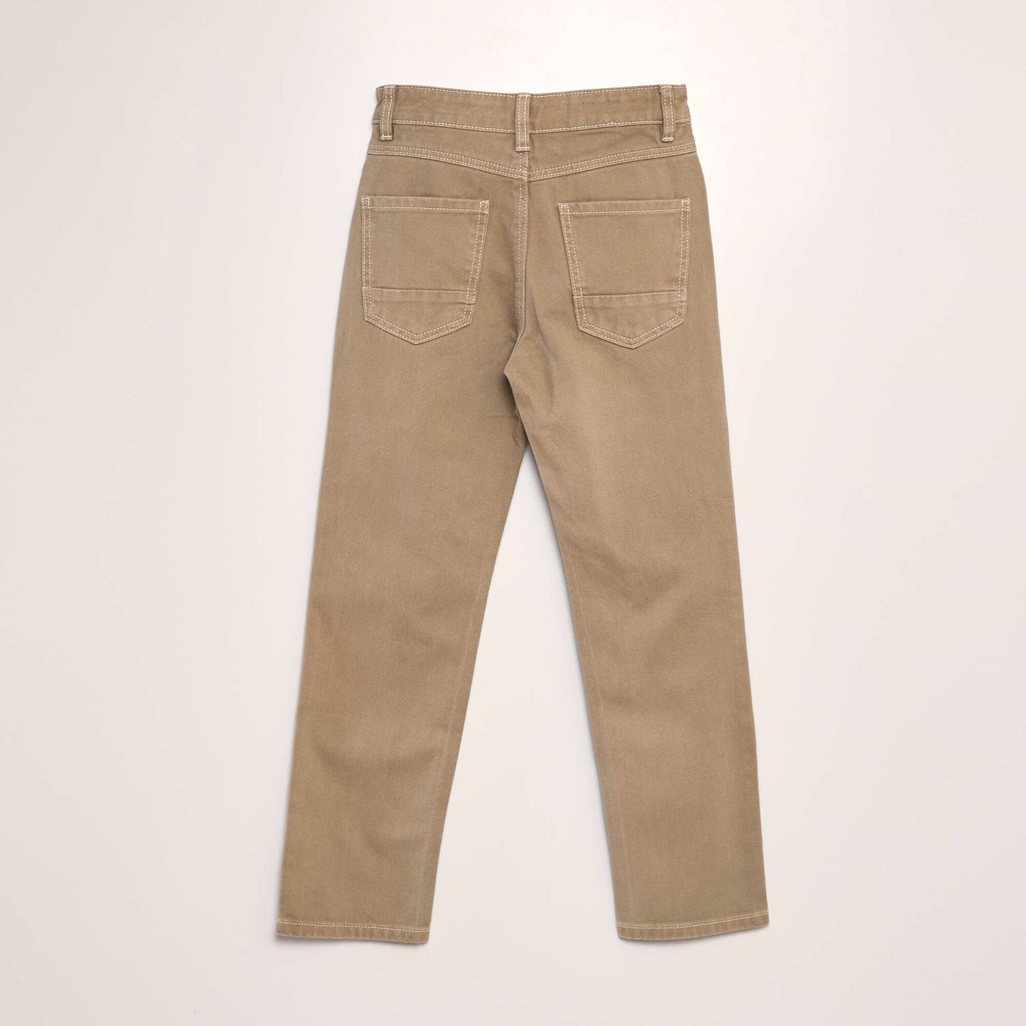 Plain straight-leg jeans BEIGE