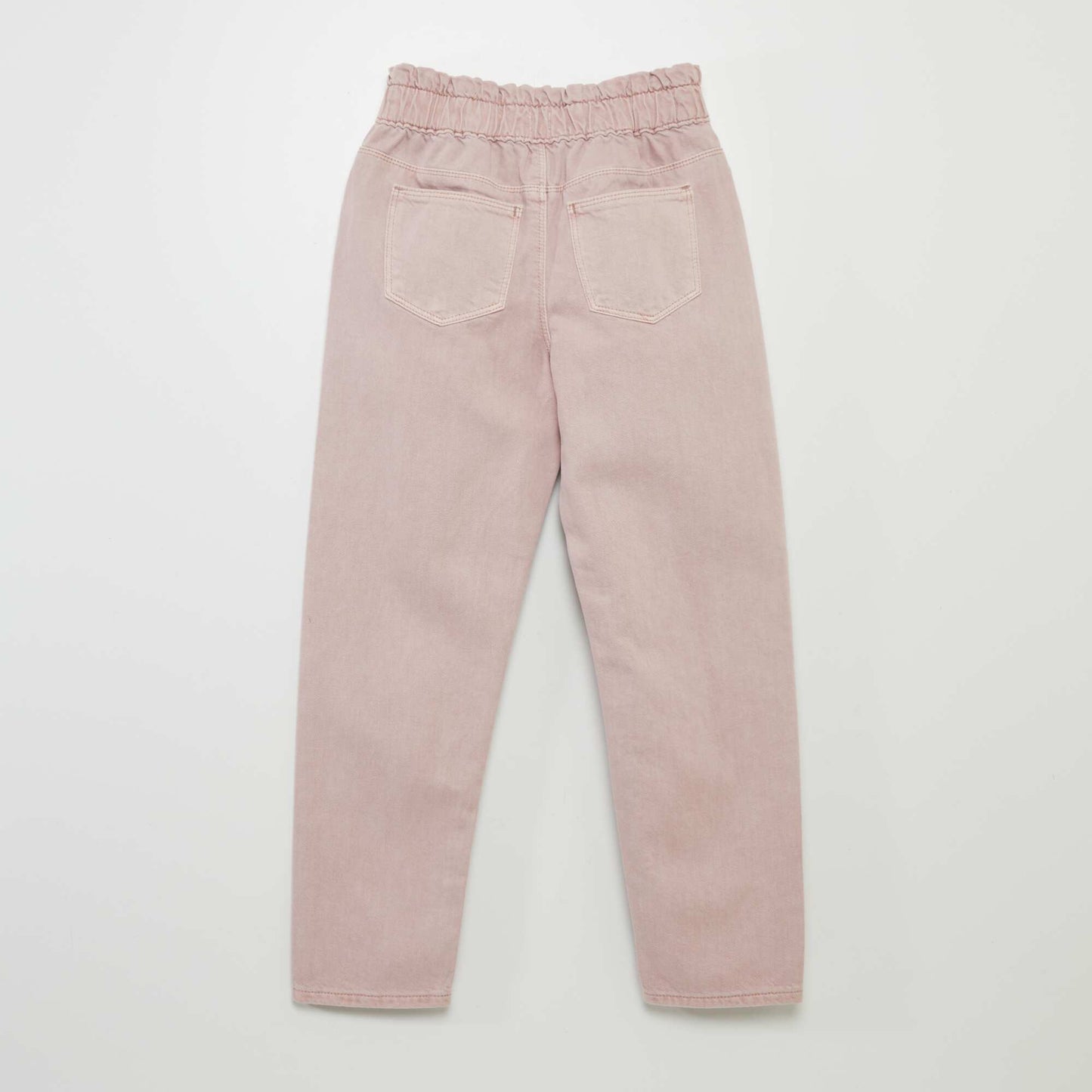 Twill trousers with ruffled waistband PURPLE