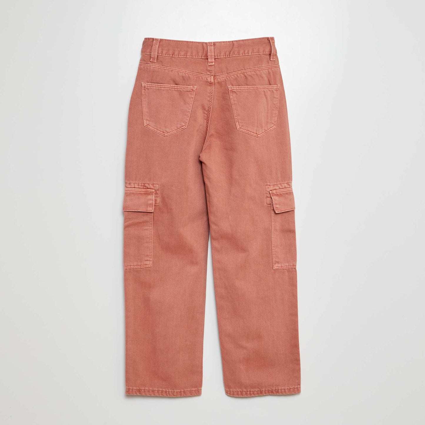 Multi-pocket denim trousers PINK