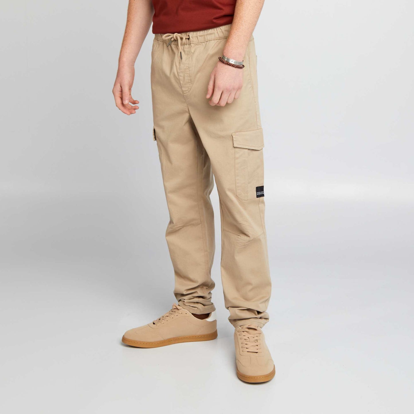 Joggers with flap pockets BEIGE