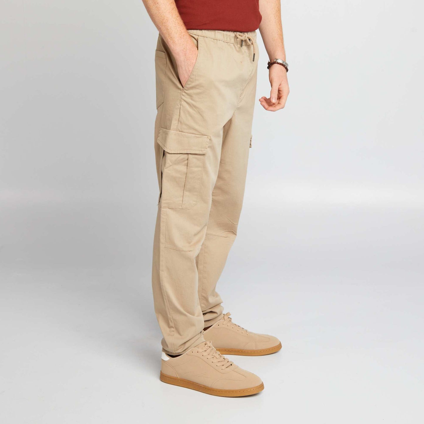 Joggers with flap pockets BEIGE