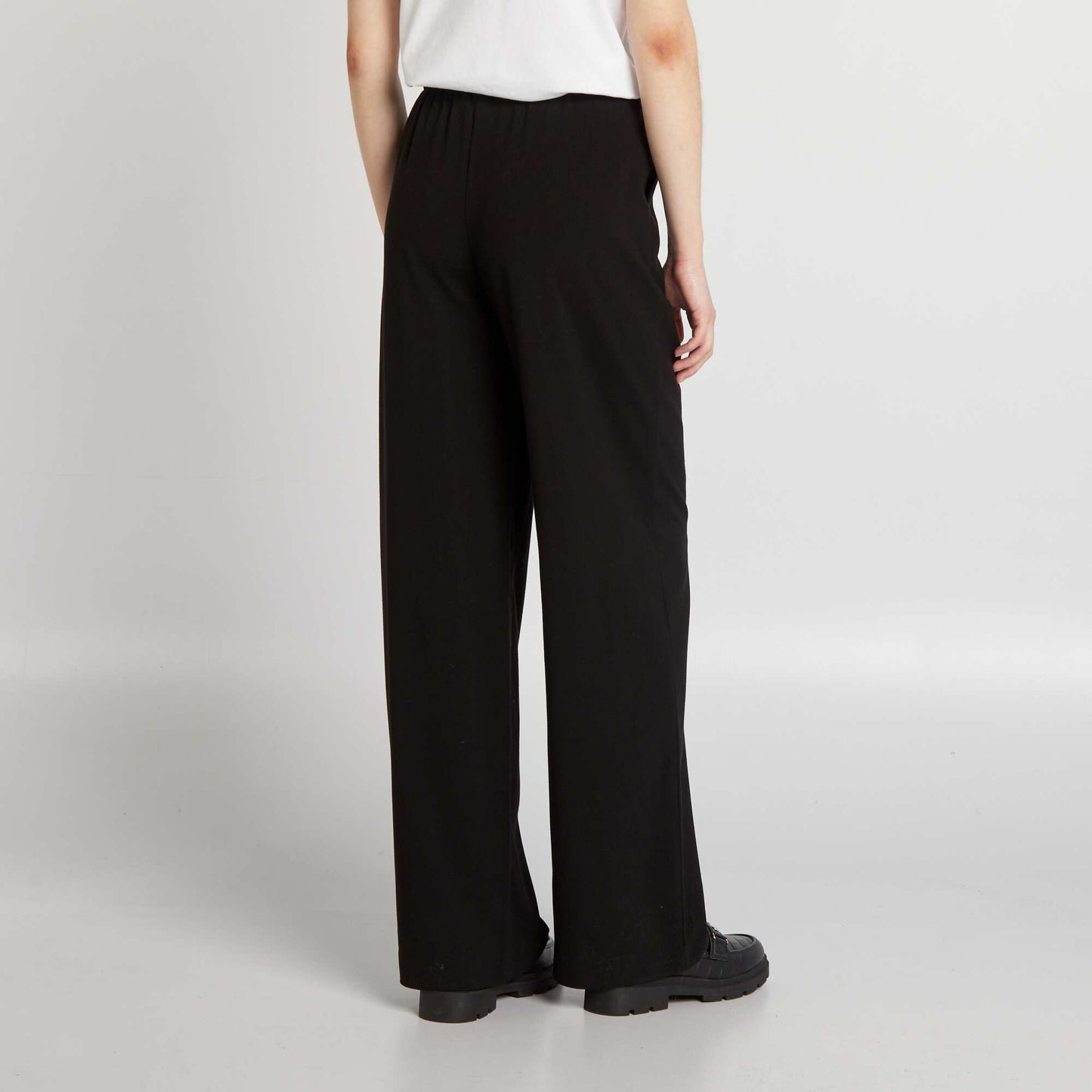 Plain wide-leg trousers BLACK