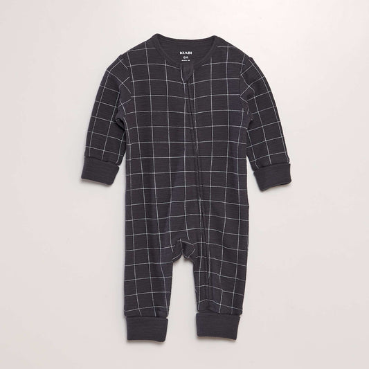 Footless printed sleepsuit BLACK