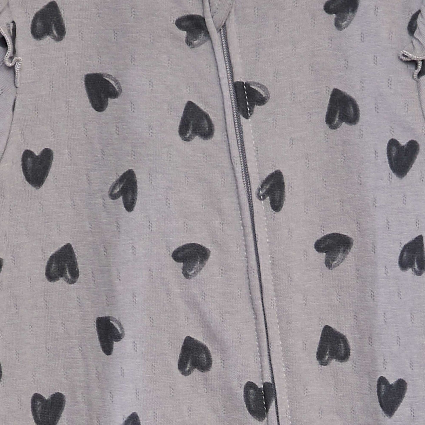 Footless sleepsuit with heart print GREY