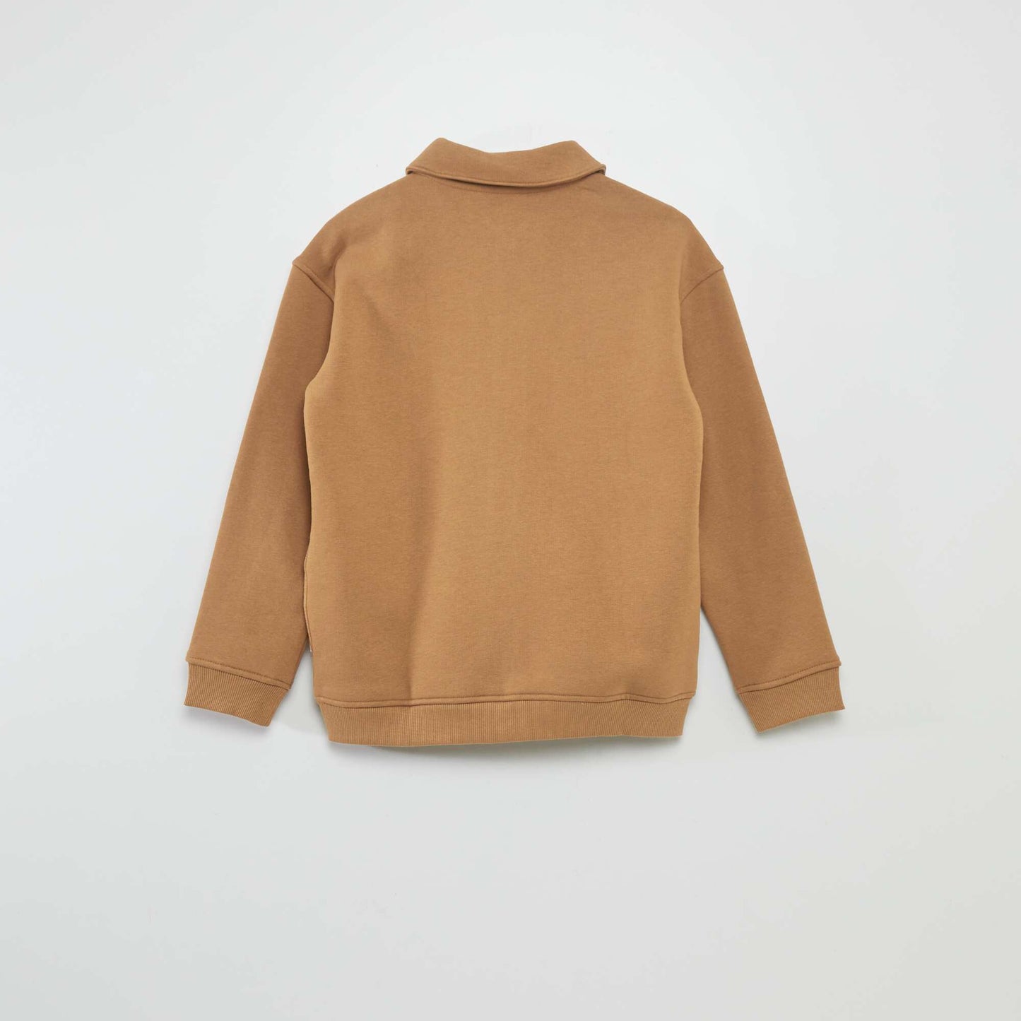 Sweatshirt with zip fastening BROWN