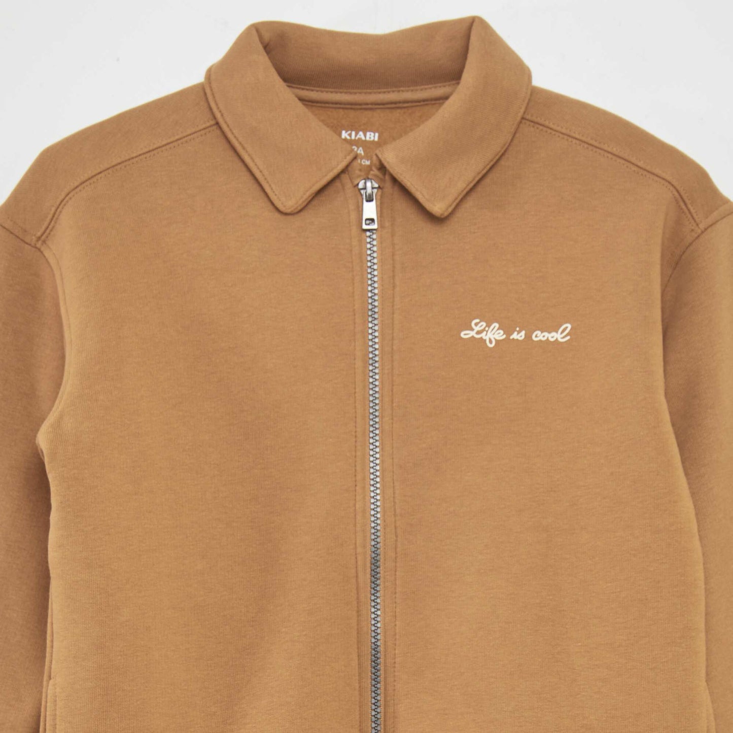 Sweatshirt with zip fastening BROWN