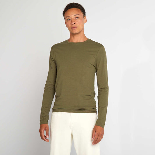 Long-sleeved muscle shirt KHAKI