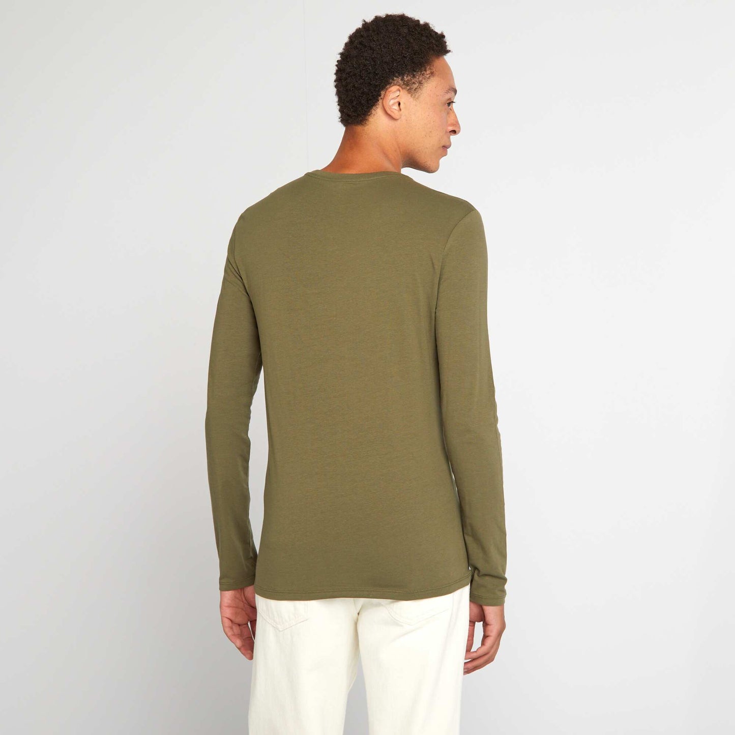 Long-sleeved muscle shirt KHAKI