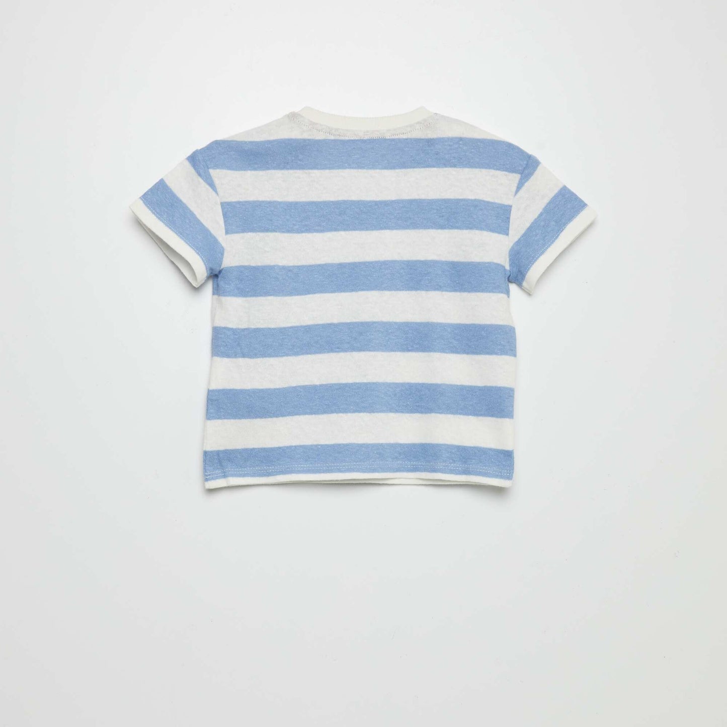 Lightweight linen blend T-shirt BLUE