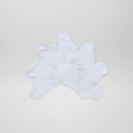 Pack of 7 pairs of invisible socks WHITE