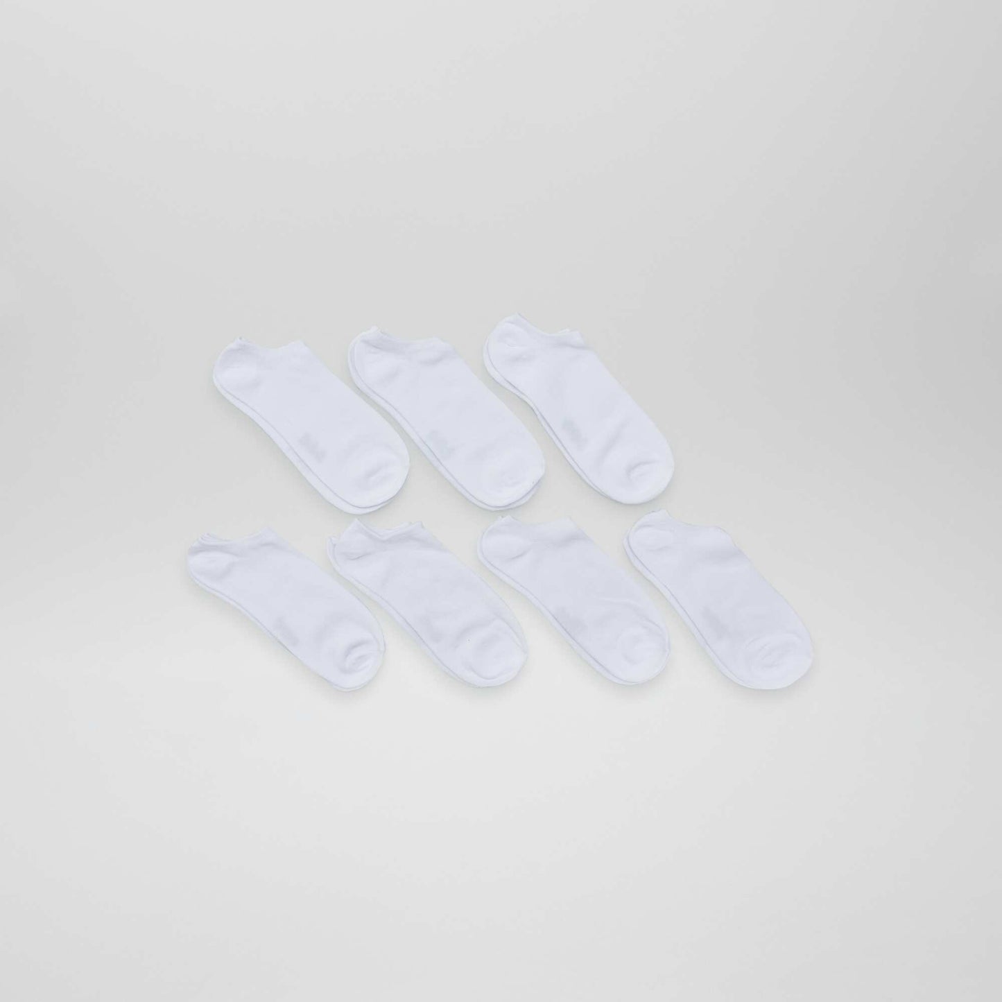 Pack of 7 pairs of invisible socks WHITE