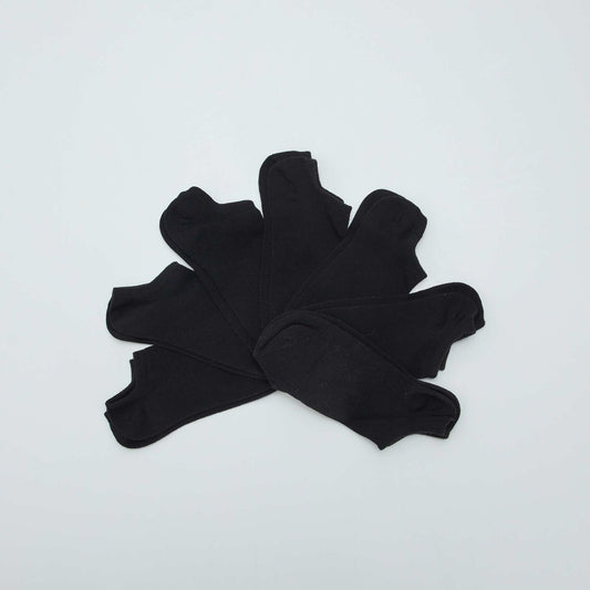 Pack of 7 pairs of invisible socks BLACK