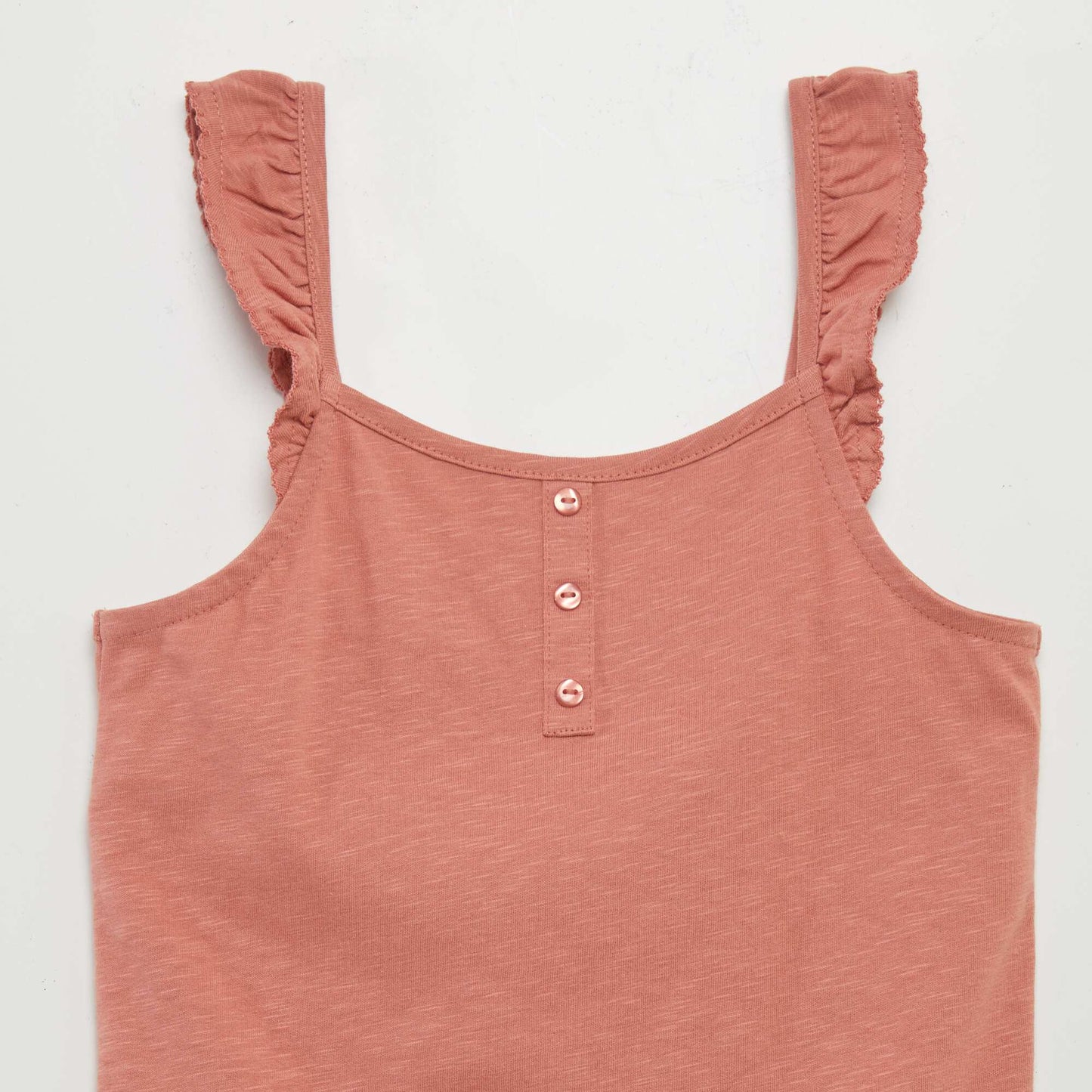 Vest top with ruffled straps PINK