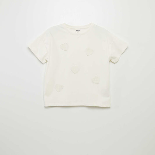 Patterned T-shirt with short sleeves WHITE