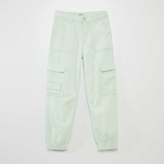 Straight-leg trousers with side pockets GREEN