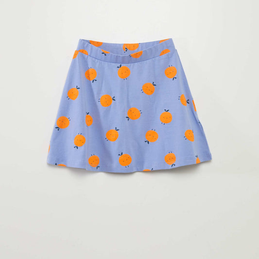 Flared jersey skirt BLUE