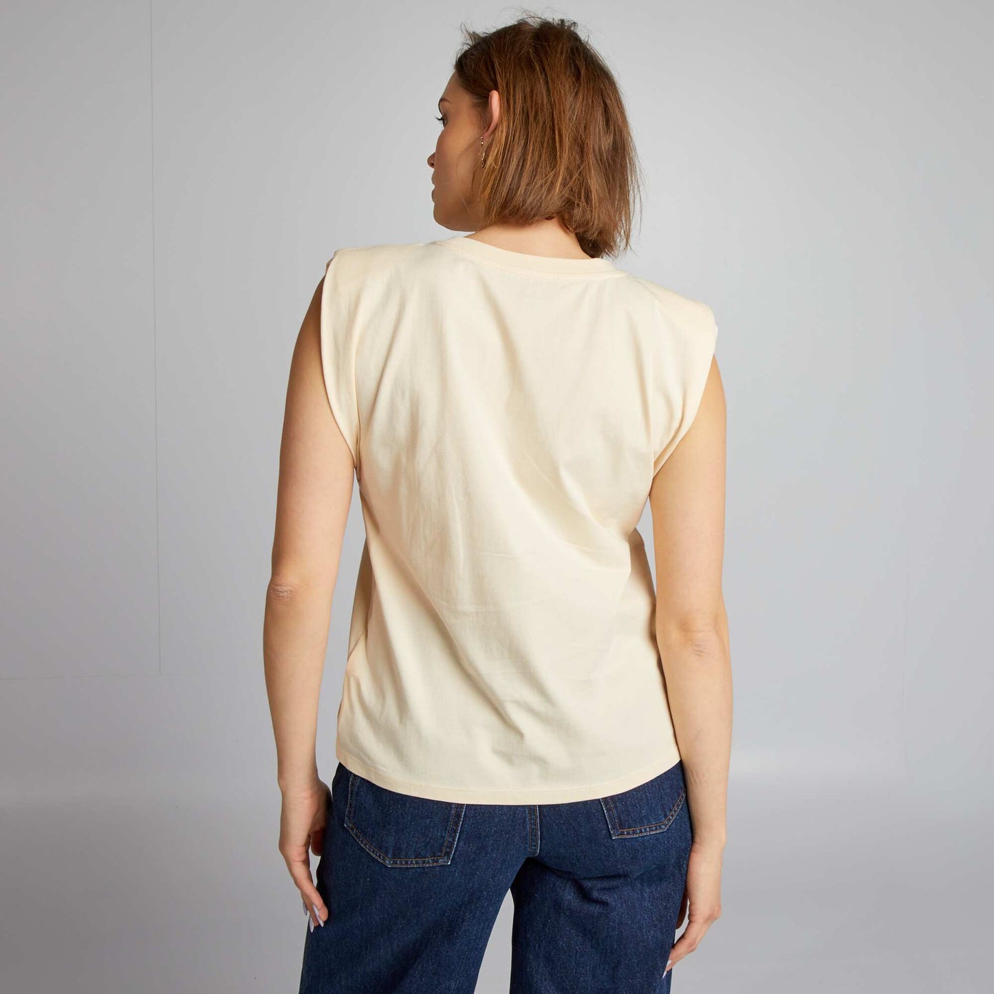 T-shirt with shoulder pads WHITE