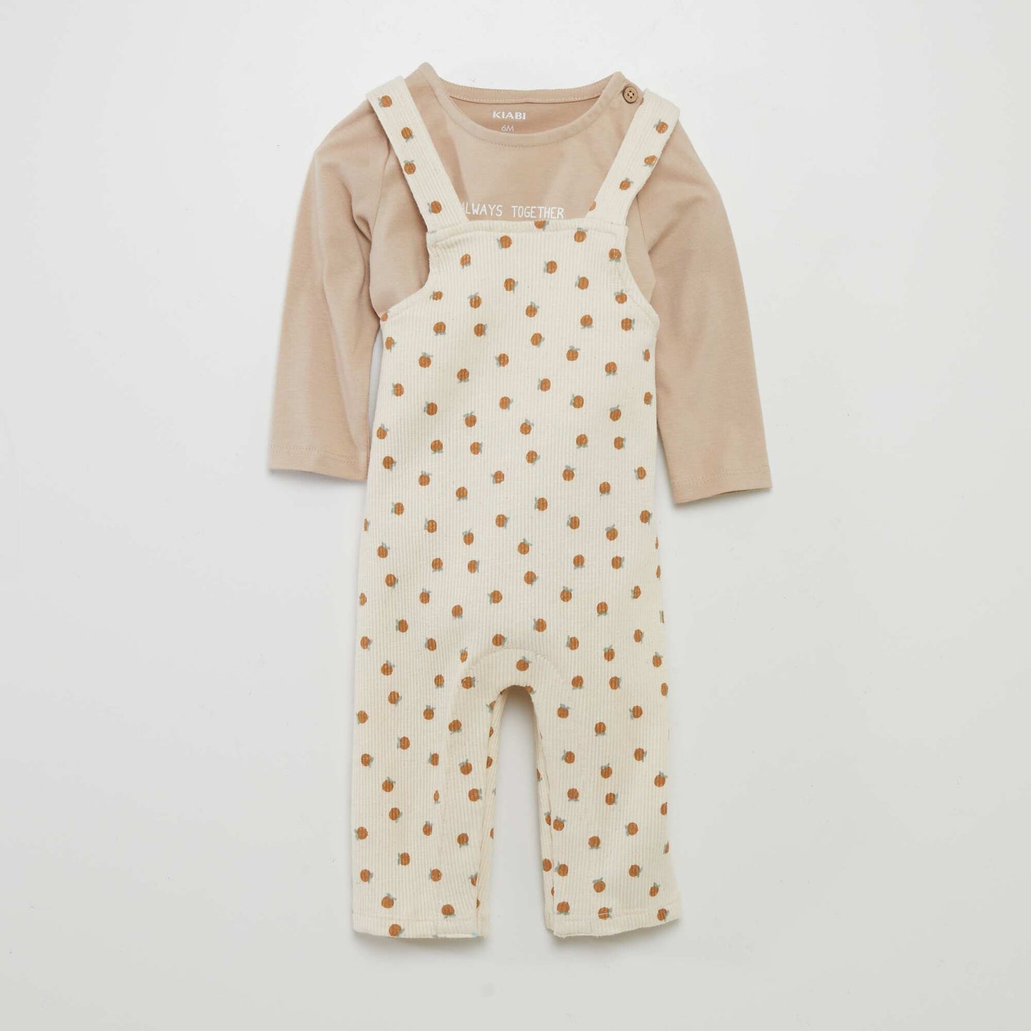 Two-piece set - Dungarees + bodysuit WHITE