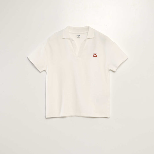 Cotton piqué polo shirt WHITE