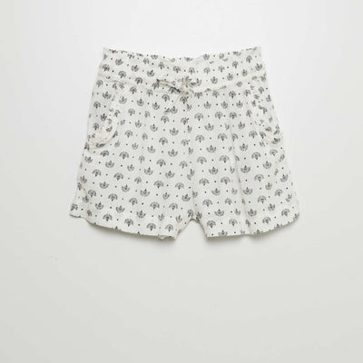 Crepe knit shorts WHITE