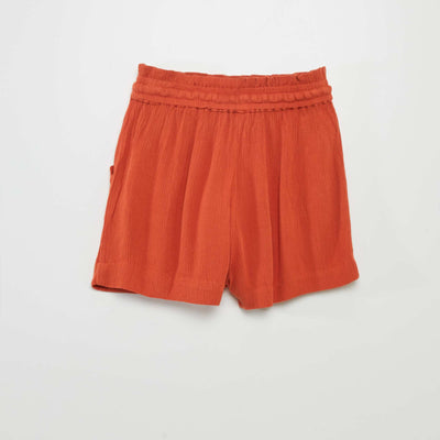 Crepe knit shorts orange
