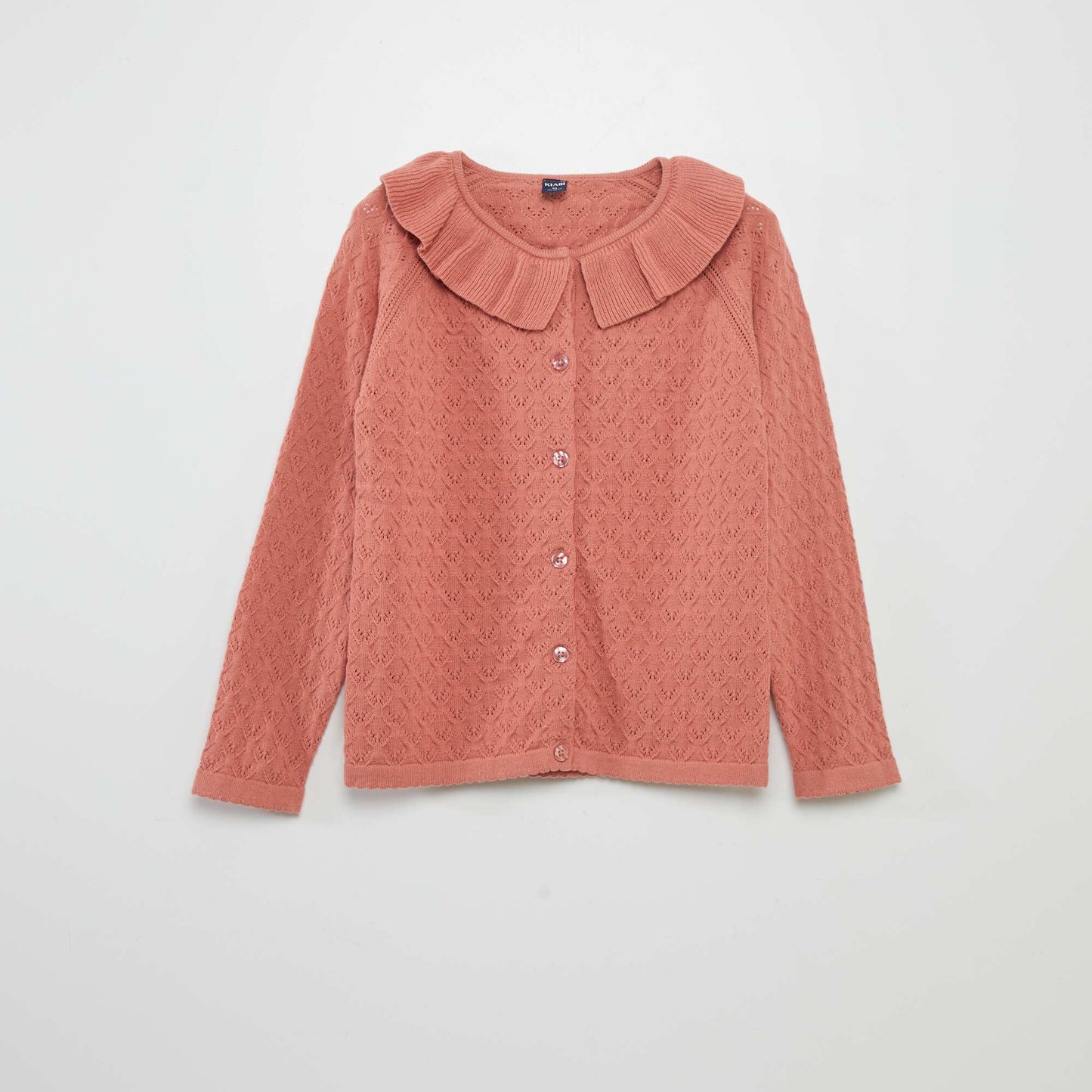 Decorative-knit cardigan PINK