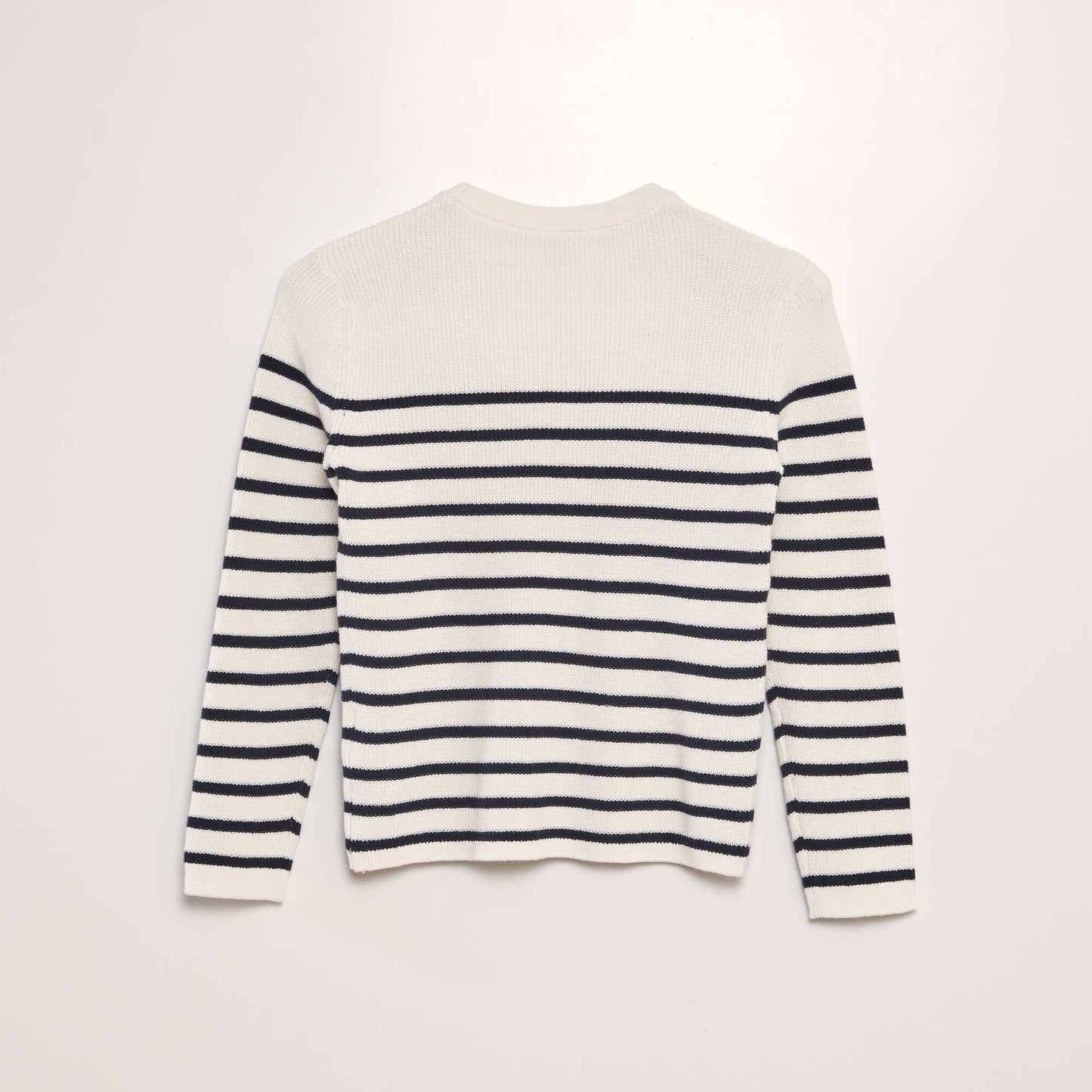 Striped knit sweater BEIGE