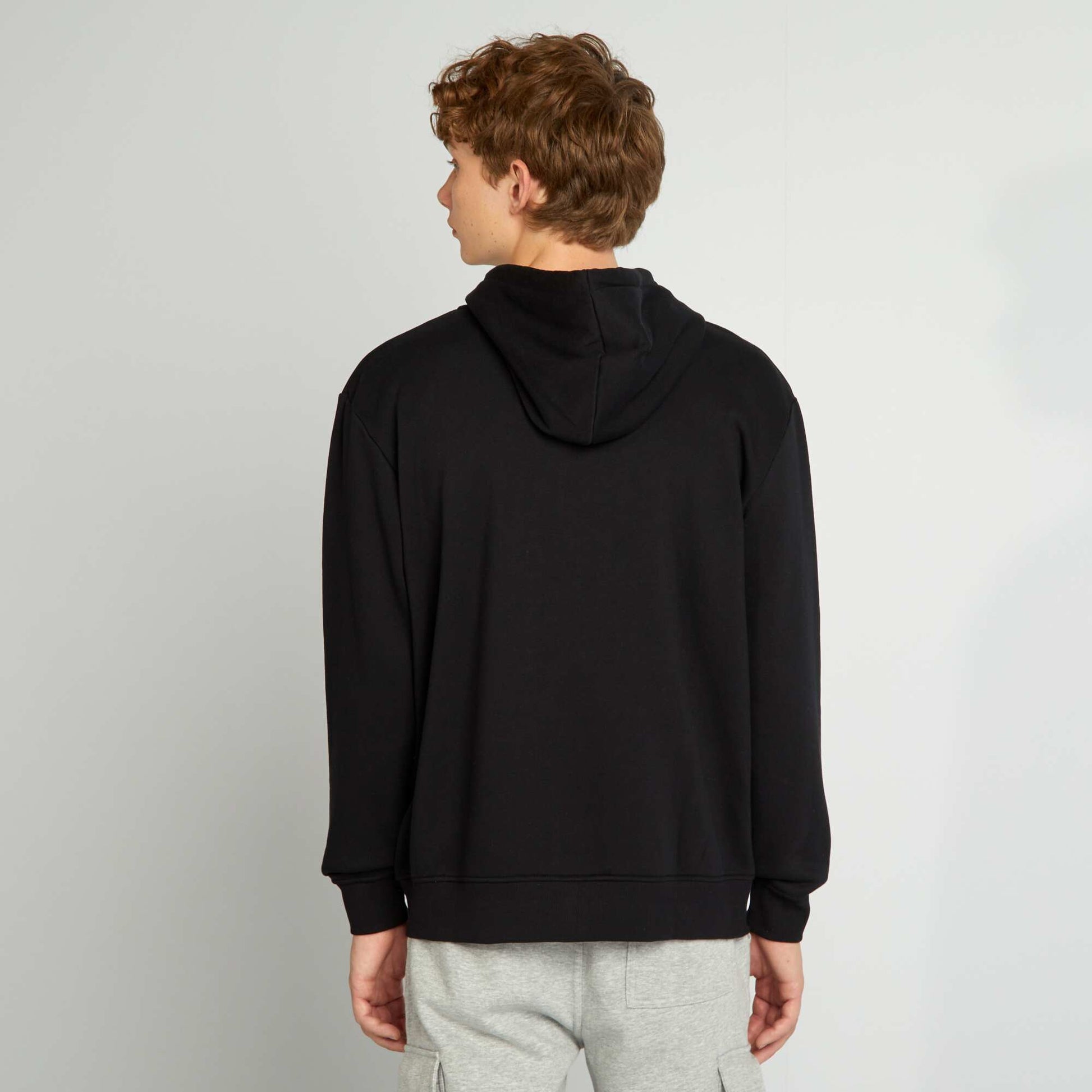 Zip-up hoodie BLACK