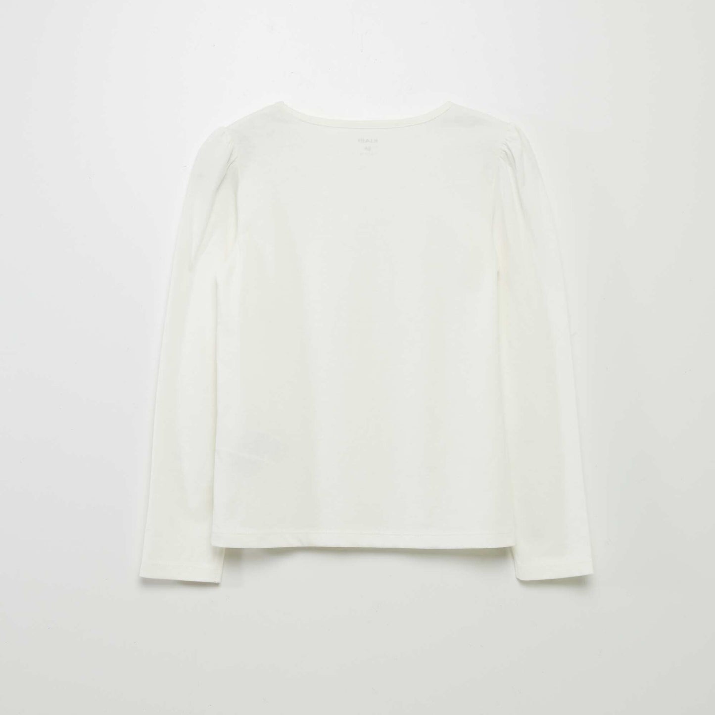 Plain T-shirt with gathered shoulders WHITE