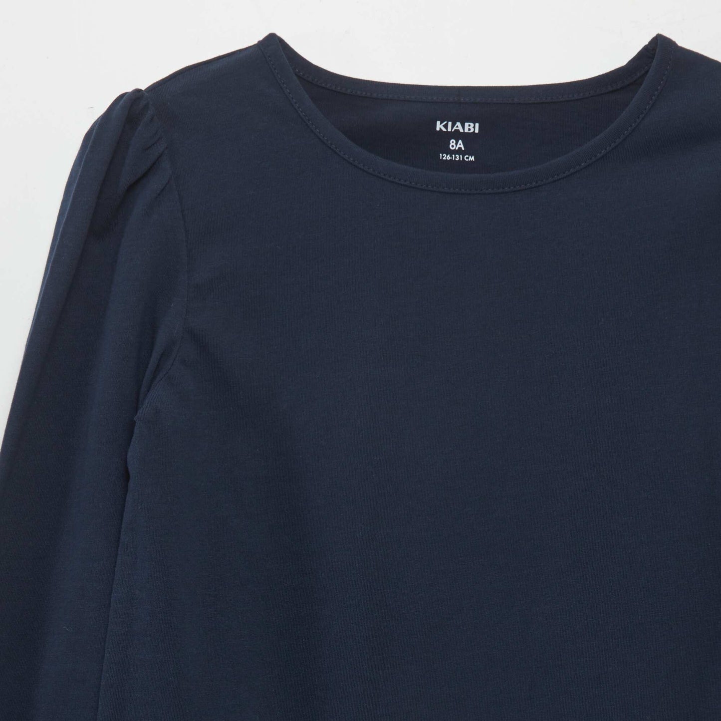 Plain T-shirt with gathered shoulders blue