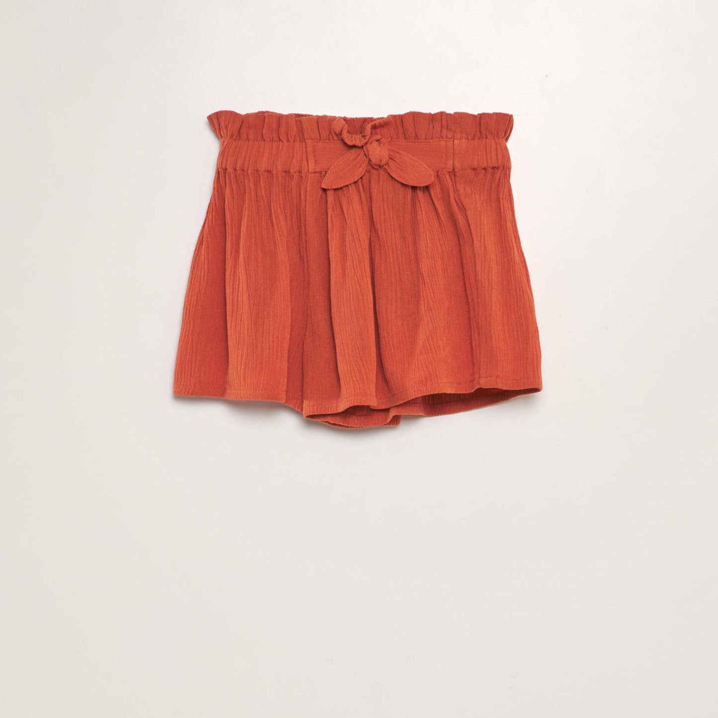 Flared crepe shorts orange