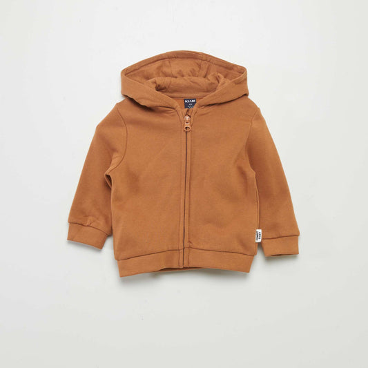 Zip-up hoodie BROWN