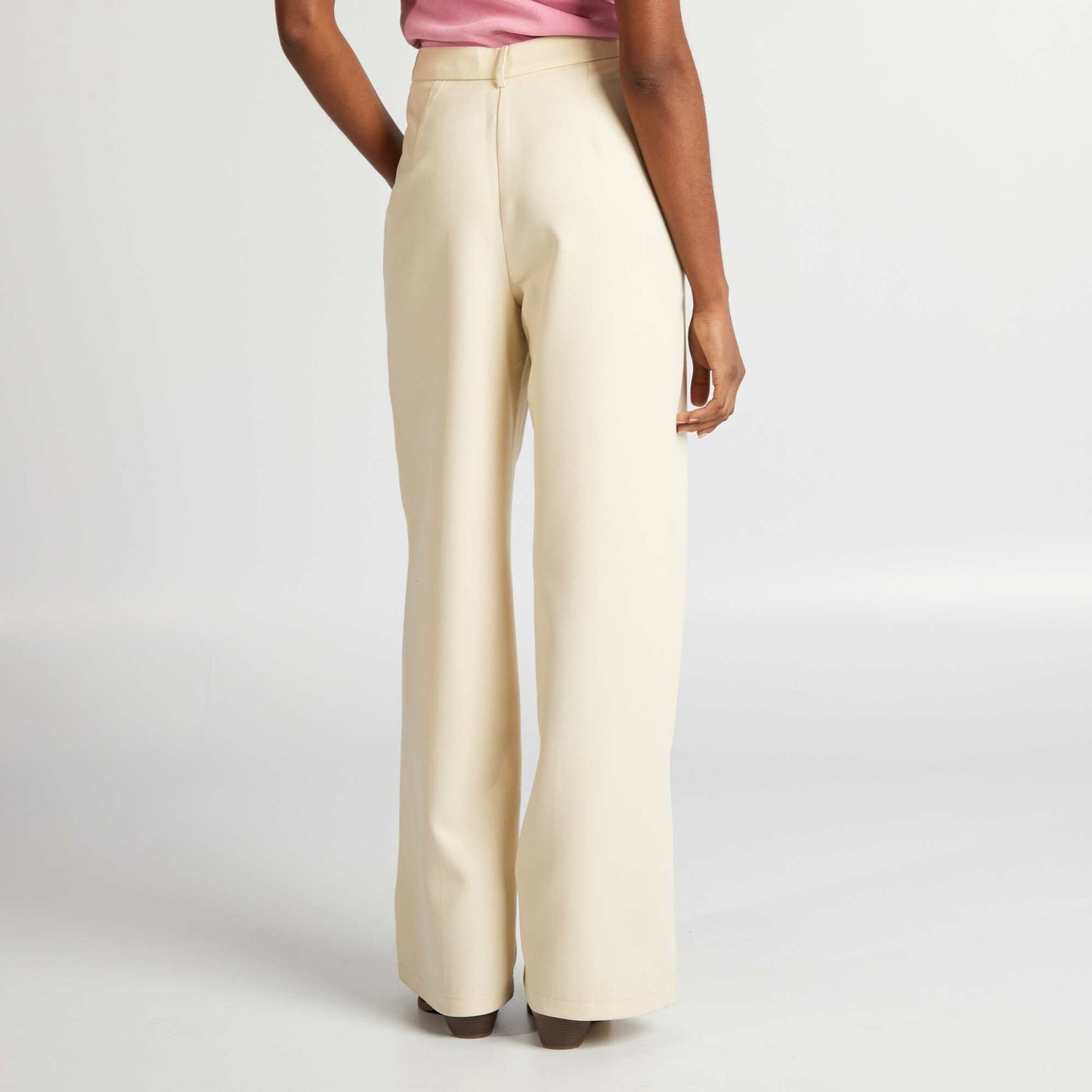 High-waisted straight-leg trousers GREY