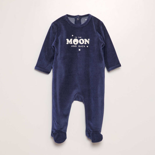 Velour sleepsuit BLUE