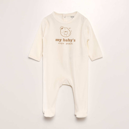 Velour sleepsuit BEIGE