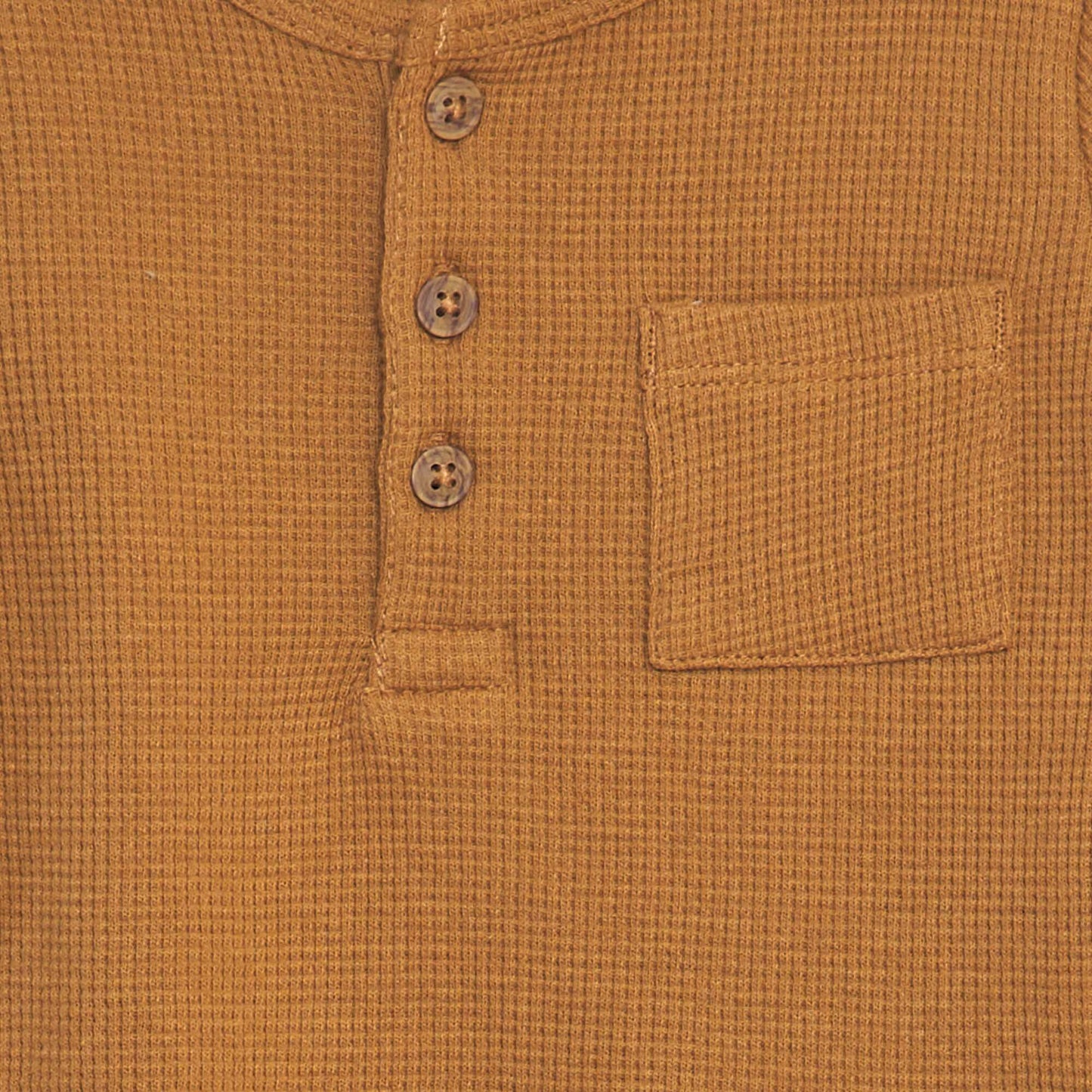 Waffle-knit T-shirt BROWN