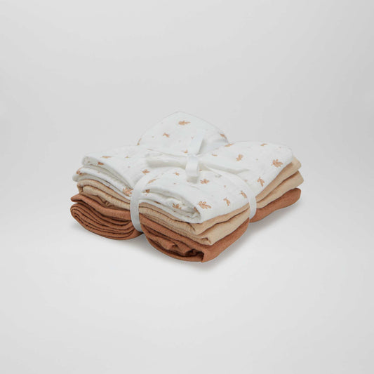 Pack of 3 cotton muslin squares WHITE