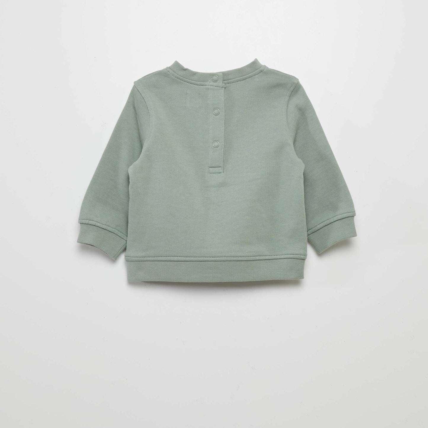 Fine sweatshirt fabric sweater with print GREEN