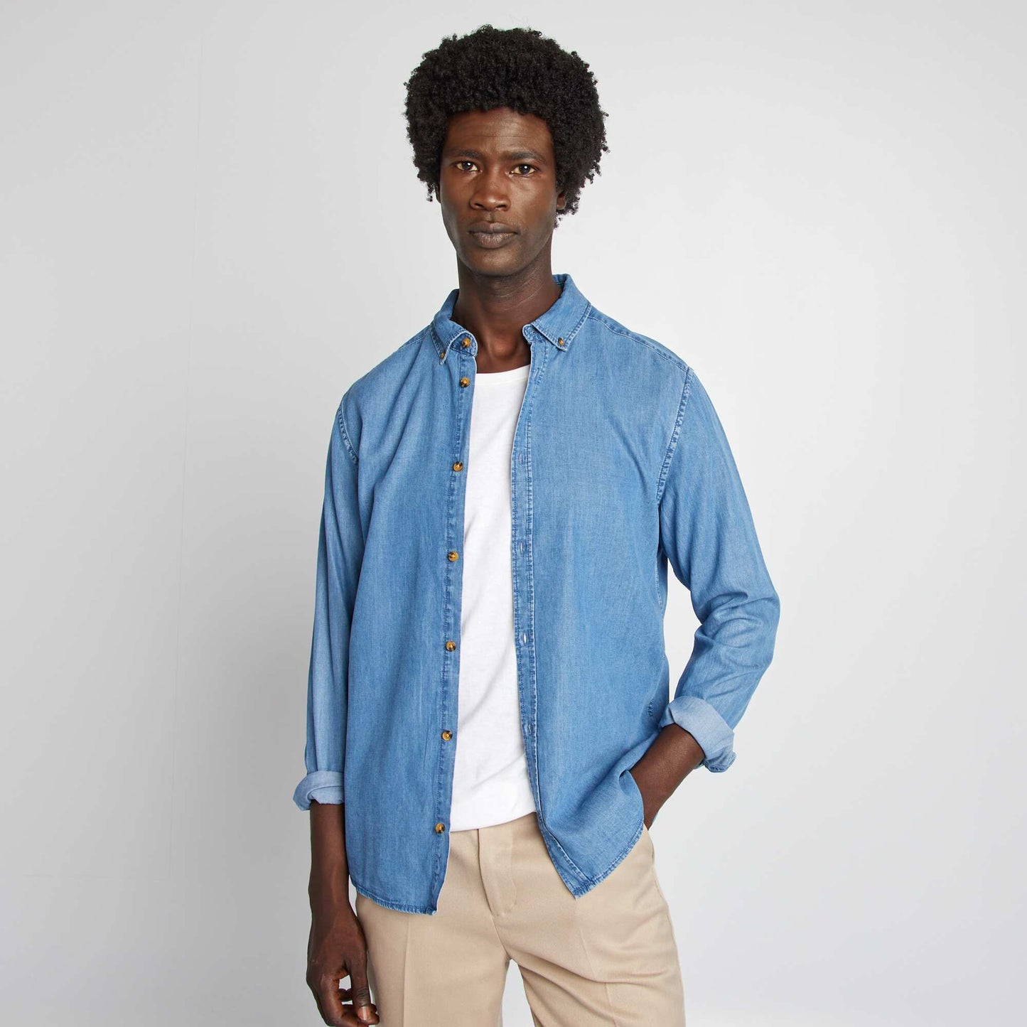 Regular-fit lyocell shirt BLUE