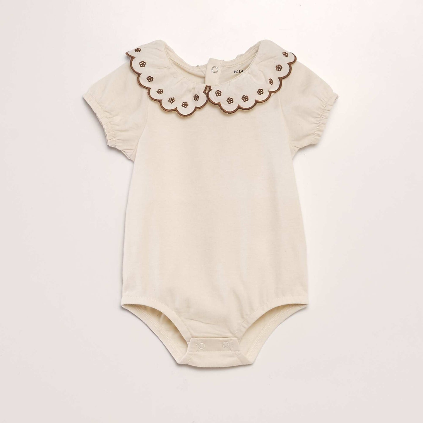 Bodysuit with ruffled collar WHITE