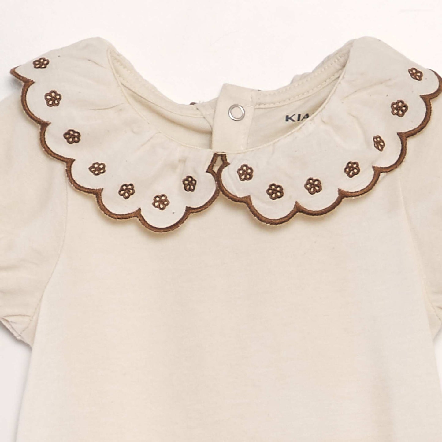 Bodysuit with ruffled collar WHITE