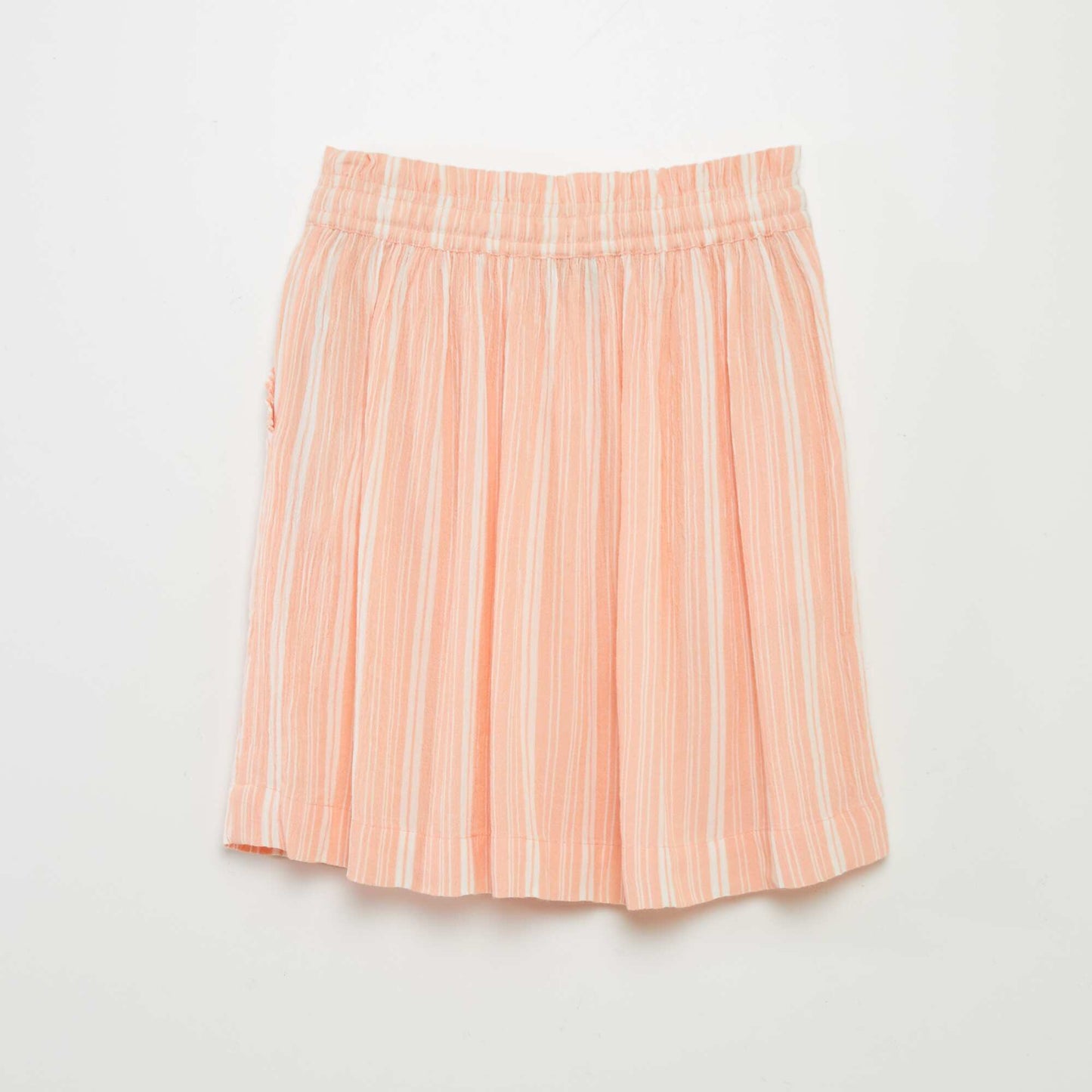 Striped crepe knit skirt WHITE