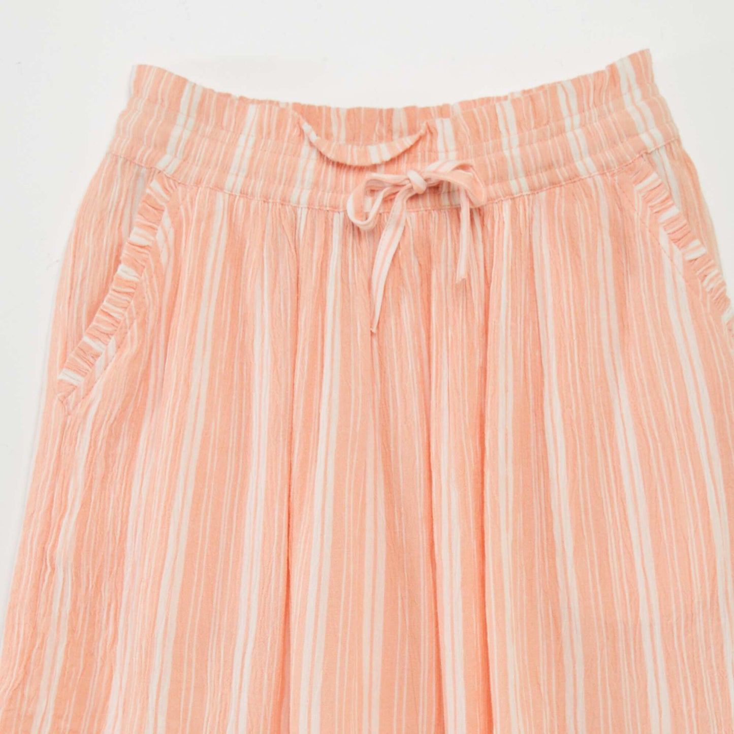 Striped crepe knit skirt WHITE