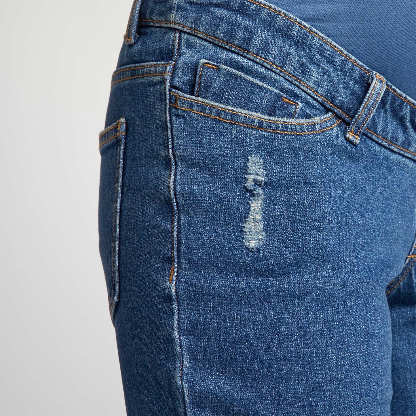 Straight-leg maternity jeans with panel BLUE