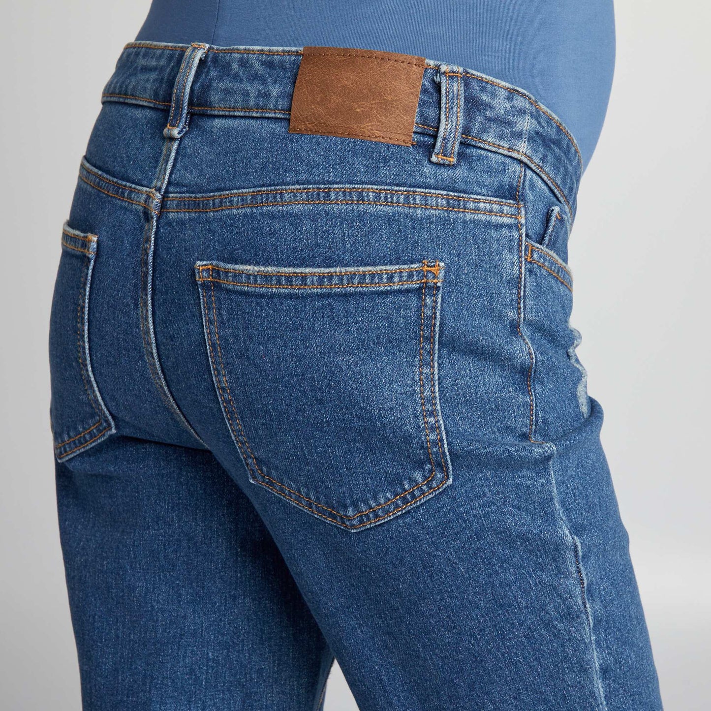 Straight-leg maternity jeans with panel BLUE