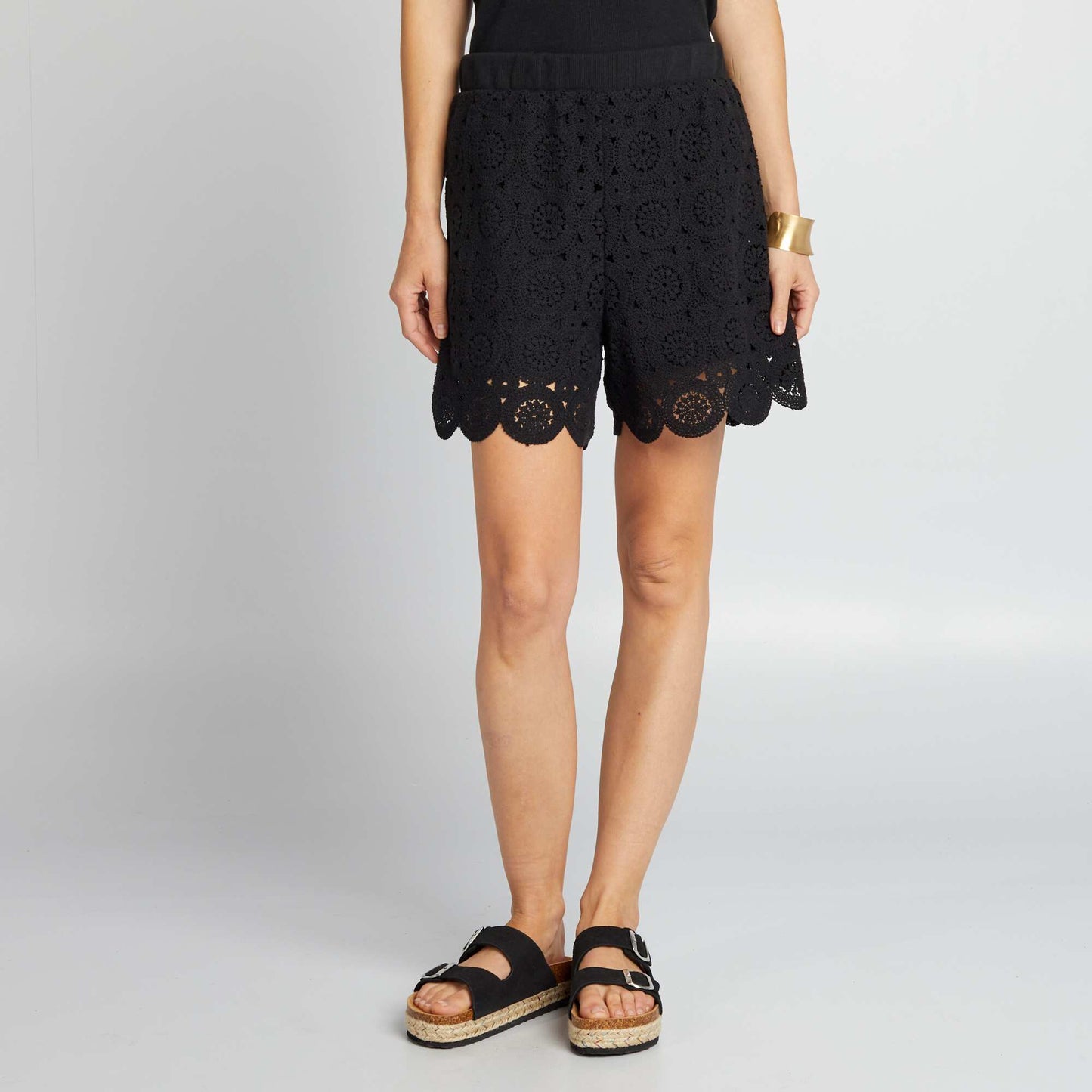 Macramé shorts black