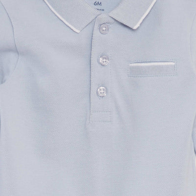Long-sleeved polo collar bodysuit BLUE
